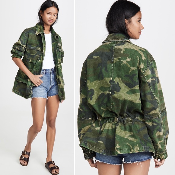 Free People Camo Seize The Day Jacket 